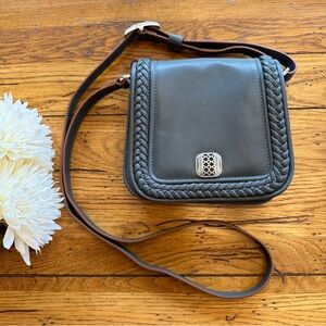 Brighton Mini Crossbody Leather Bag Gray